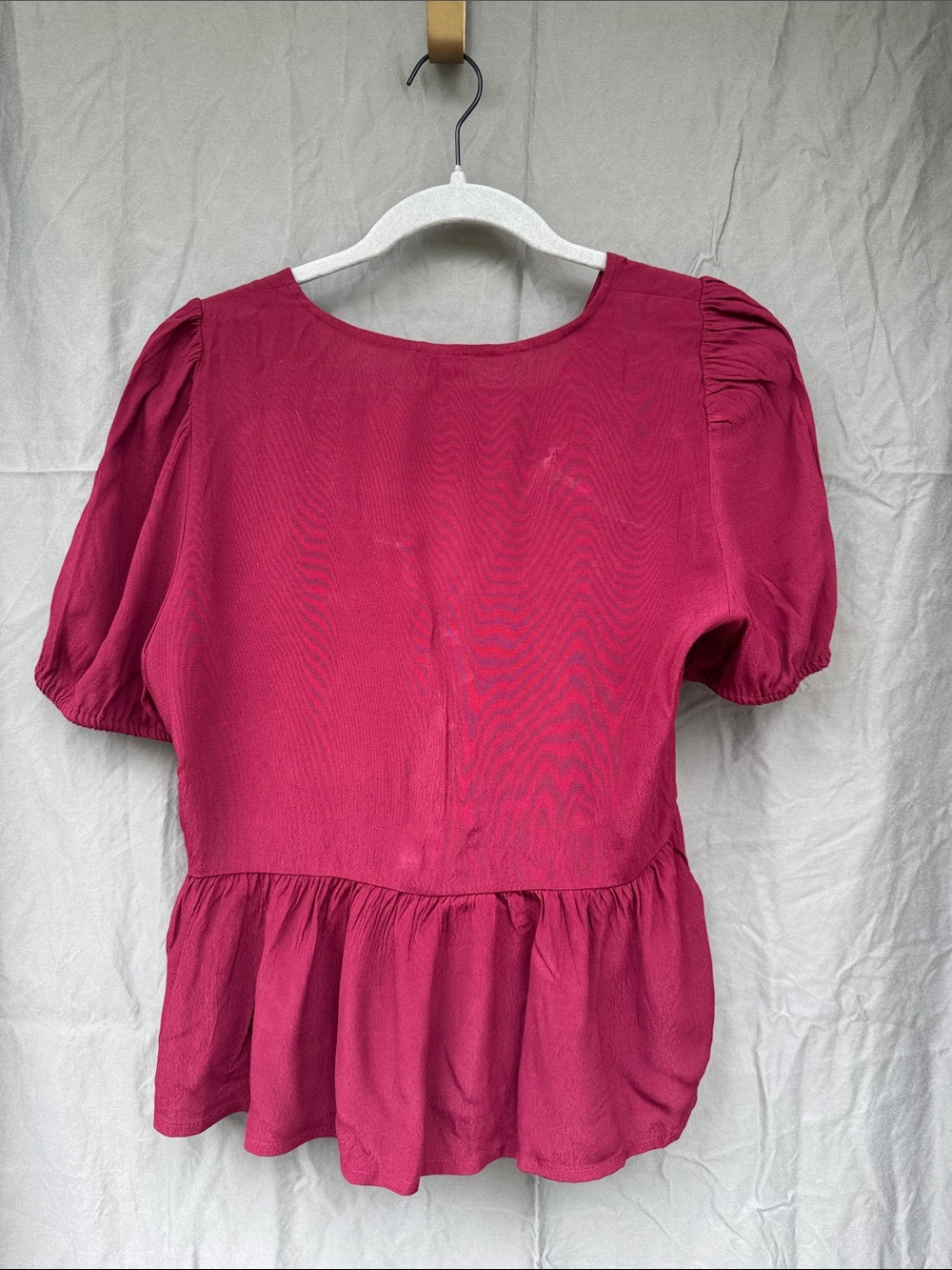 J. Crew Raspberry Tie-Front Peplum Top - Picture 5 of 5